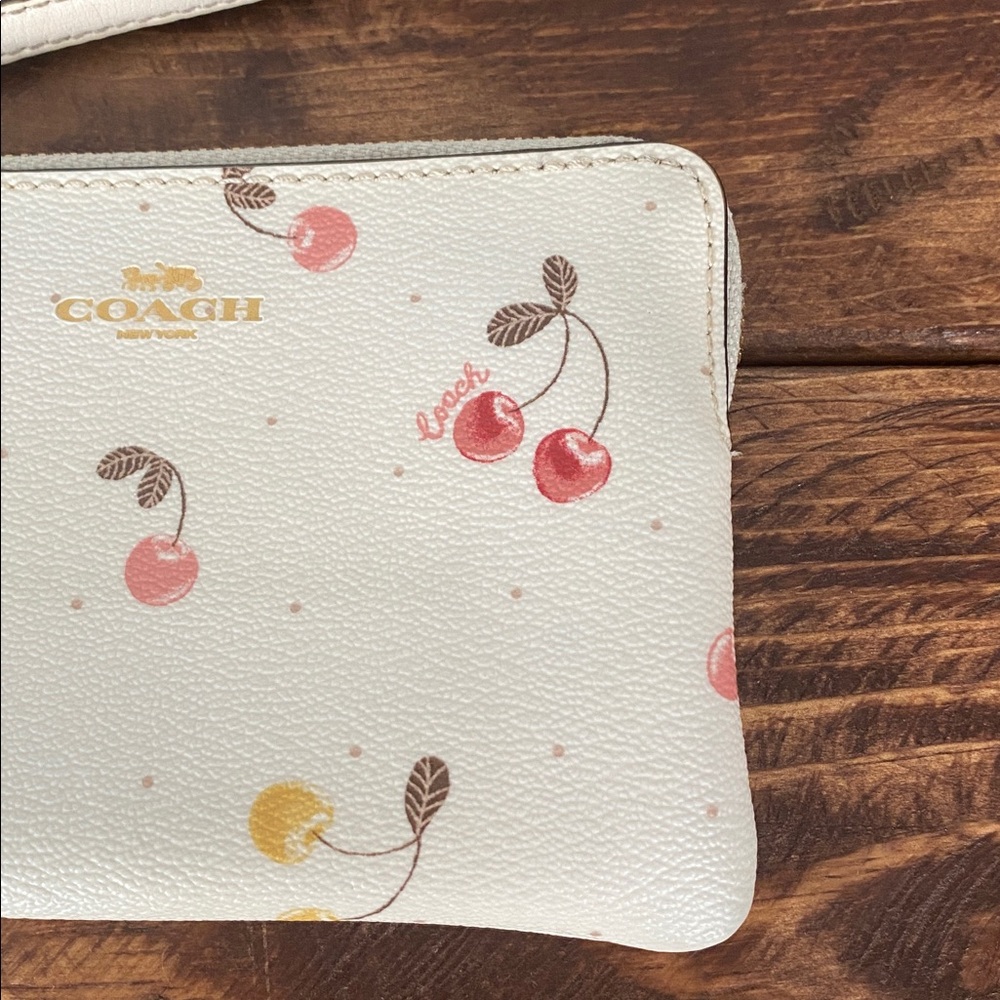 Coach Cherry Leather Wallet Wristlet - Picture 4 of 15